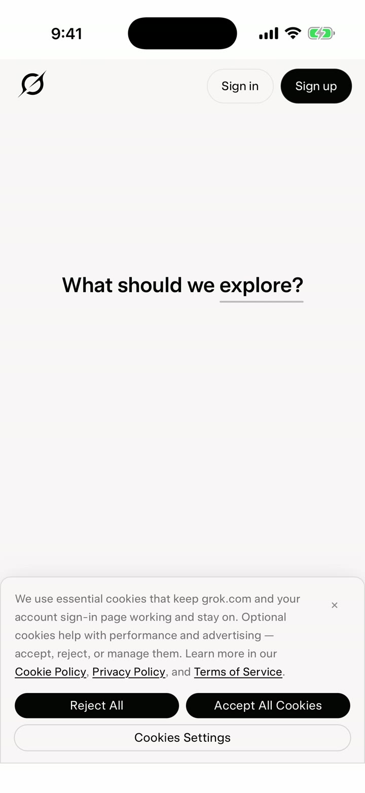 Grok open as its own app on a HigherLife phone